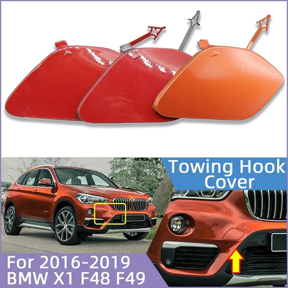 

Auto Front Bumper Towing Hook Cover Painted Trim Shell Garnish Hauling Cap Housing For BMW X1 F48 F49 2015 2016 2017 2018 2019