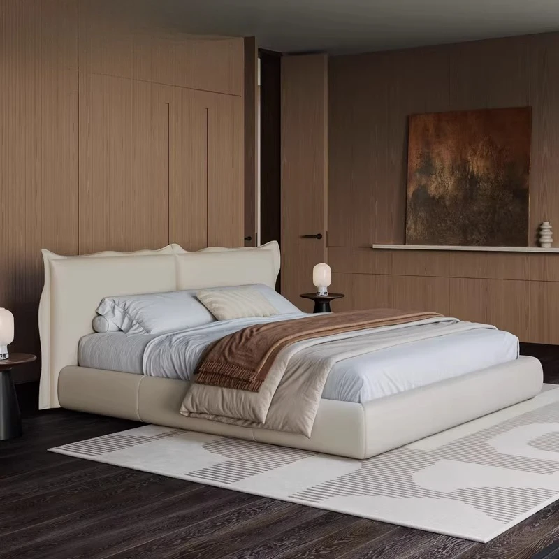 Master bedroom cotton feel anti-fouling leave-in soft bag bed, modern and simple
