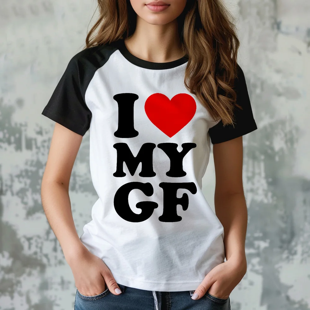 

i Love My Girlfriend t shirt women graphic Y2K designer t-shirts female Japanese 2000s funny clothes