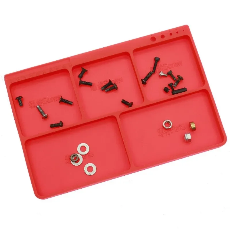 Bandeja de piezas de silicona y soporte para herramientas, organizador antideslizante para herrajes de coche/camión RC, accesorios pequeños