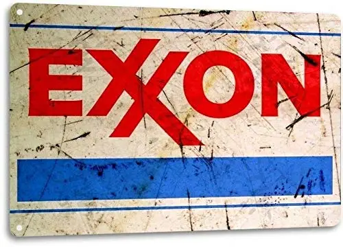 SRongmao Exxon Gas Gasoline Vintage Look Garage Motor Retro Rustic Wall Decor Metal Tin Sign 8x12in