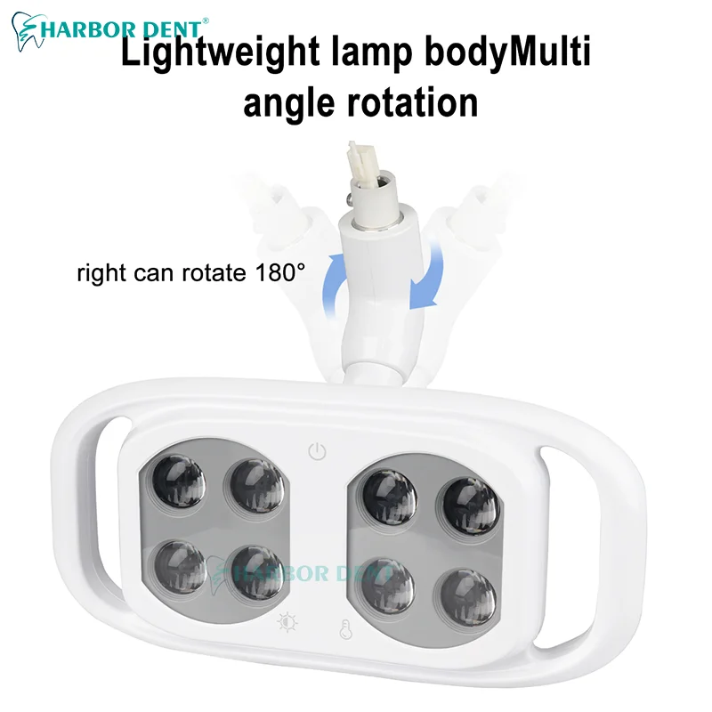 New 8 LED Dental LED Lamp Oral Light  For Chair Light Bicolor Adjustable Brightness Lamp With Touch Screen Teeth Whitening Oral