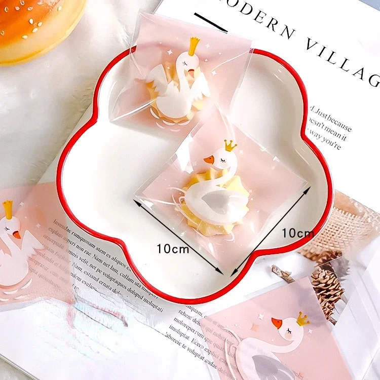 100Pcs Pink Unicorn Series Plastic Self-Adhesive Bags Cookies Candy Packaging Bags Wedding Birthday Parties Baby Shower Gifts