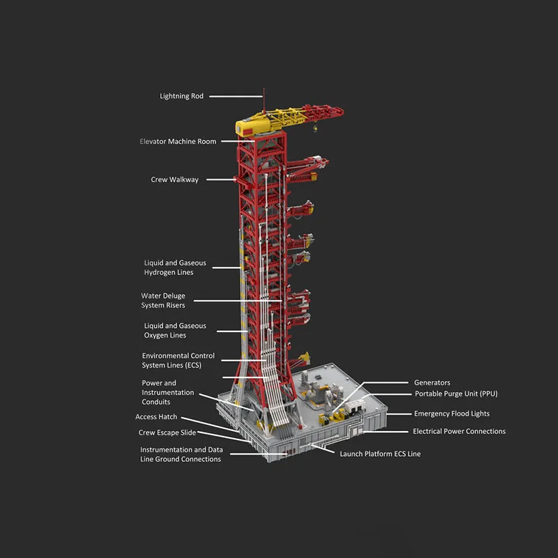 10214pcs MOC Apollo 11 Launch Umbilical Tower Space Model Toys Building Blocks Construction Christmas Gifts Education Brick
