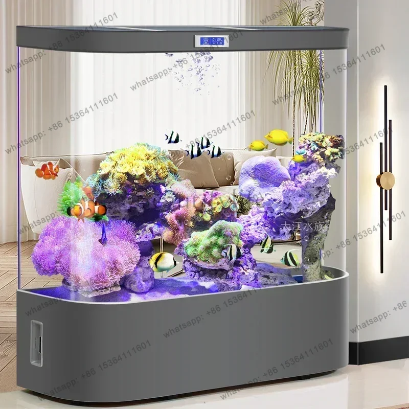 FG Nordic Floor Aquariums Automatic Filtration Cycle Living Room Appreciate Fishbowl Ecological Box Simple Pet Products 수족관 FYFT