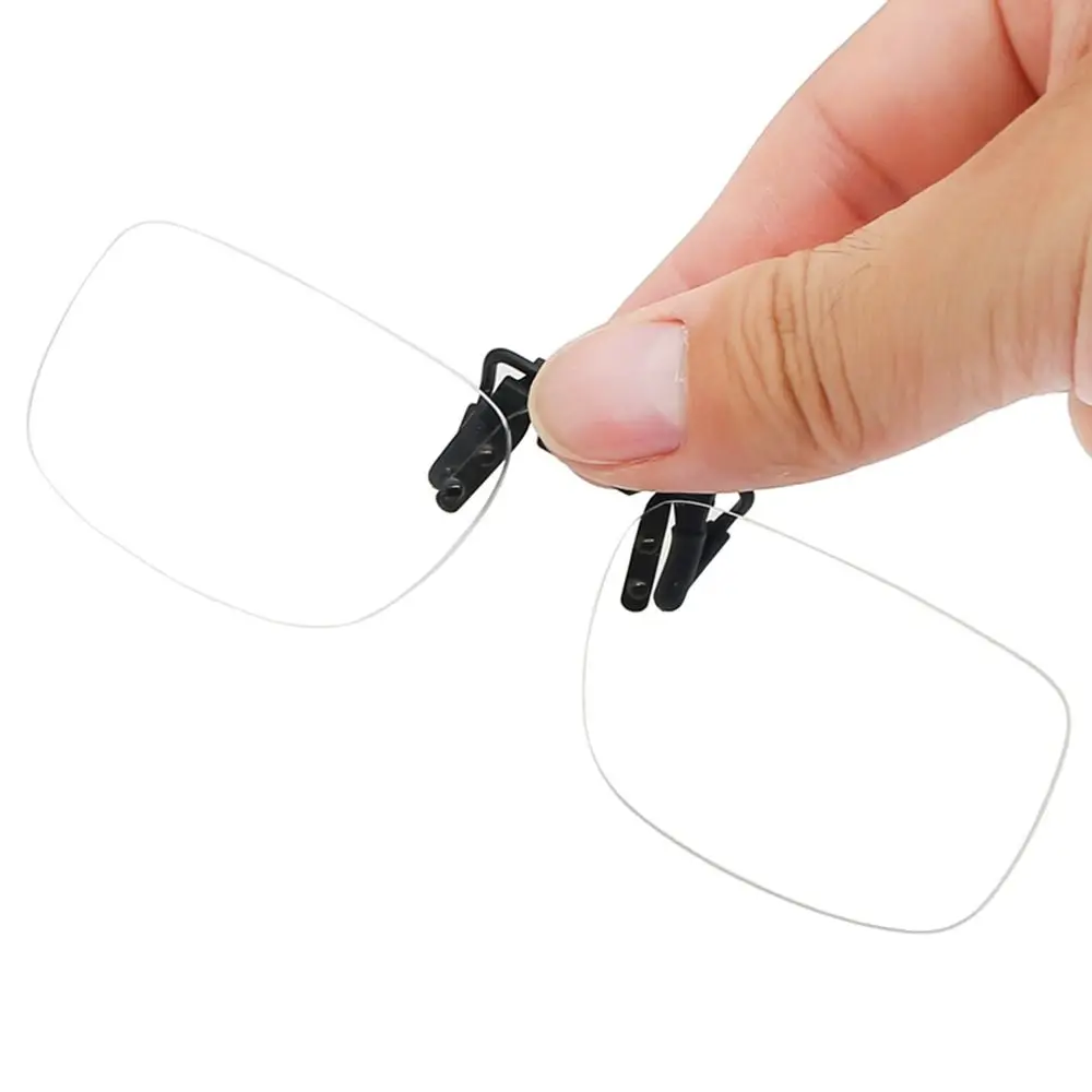 Ultra-light Clip Presbyopic Glasses Flip Up Down with Clip Reading Glasses Optical Lenses Rimless Magnifying Glasses For Reading