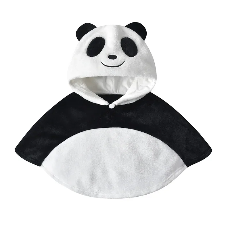 0-3 Years Infant Baby Clothes Winter Warm Cloak Cape Windproof Baby Toddler Outfit Clothing Cartoon Panda  Cute Flannel  Cloak