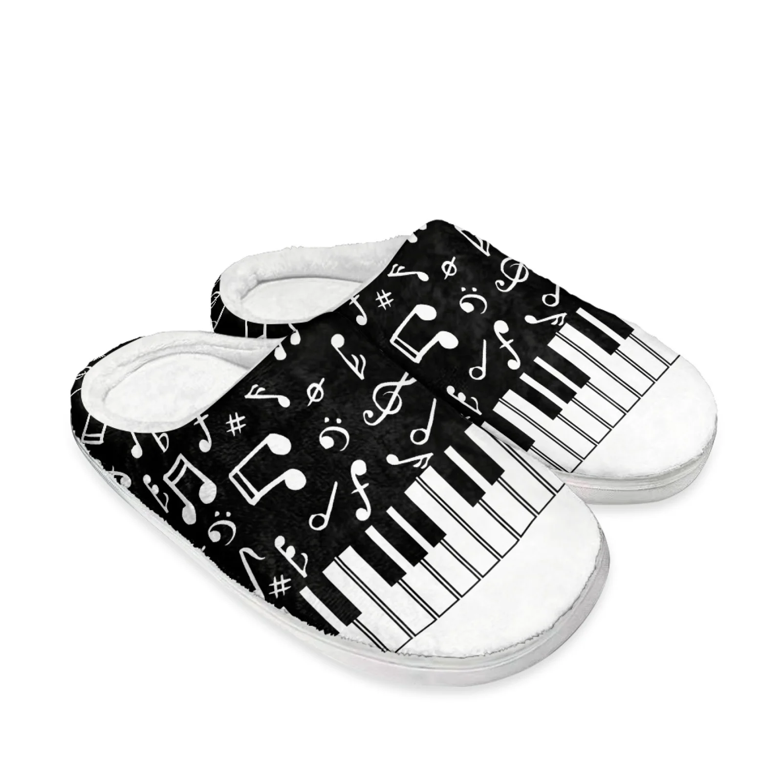 PENSTROLL Musical Note Slip On Home Shoes Warm House Shoes For Seniors Extra Wide House Shoes