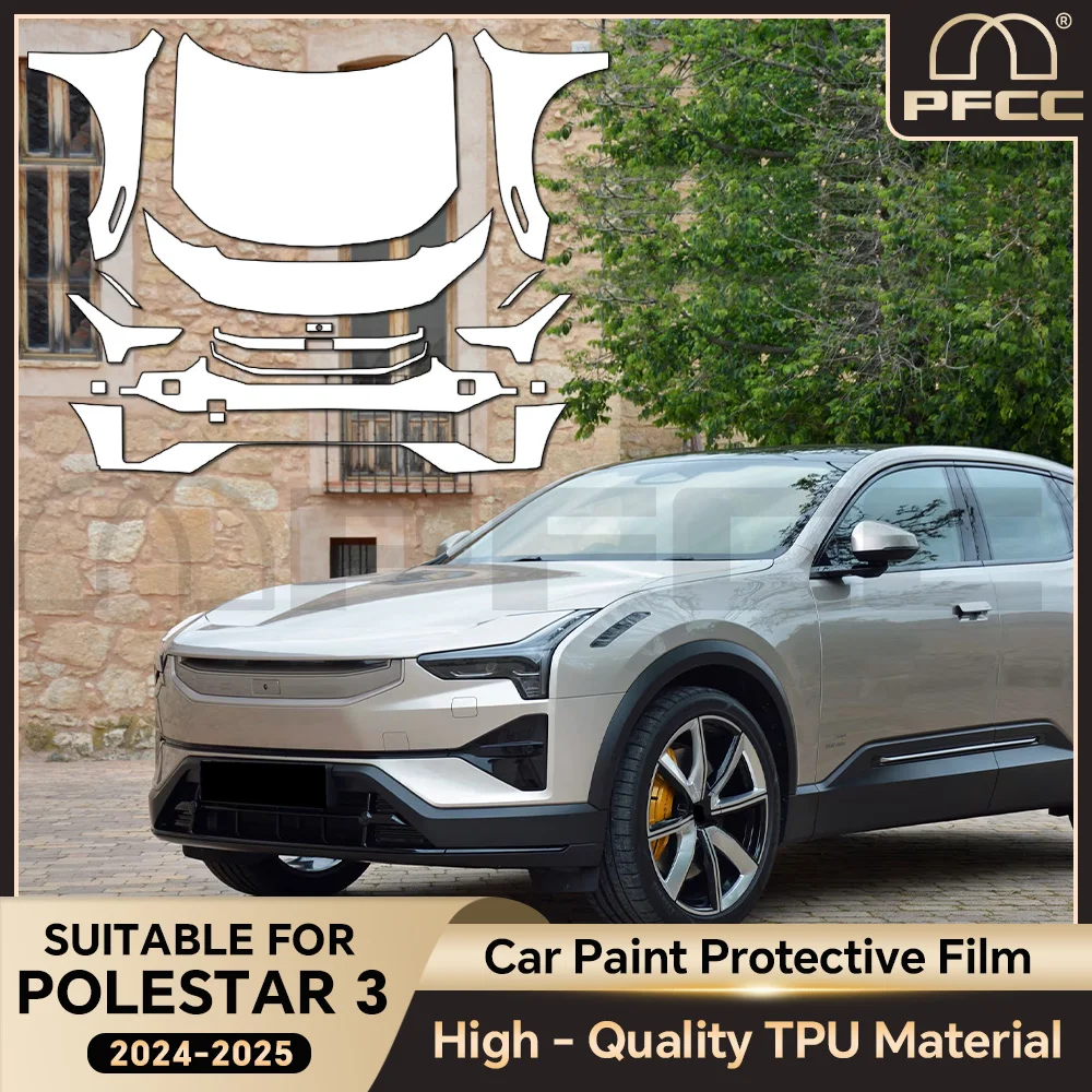 PPF For Polestar 3 2024 2025 Pre-cut PPF Bra TPU Paint Protection Film Car Body Bumper Anti-Scratch Clear Kit Resistant Cover