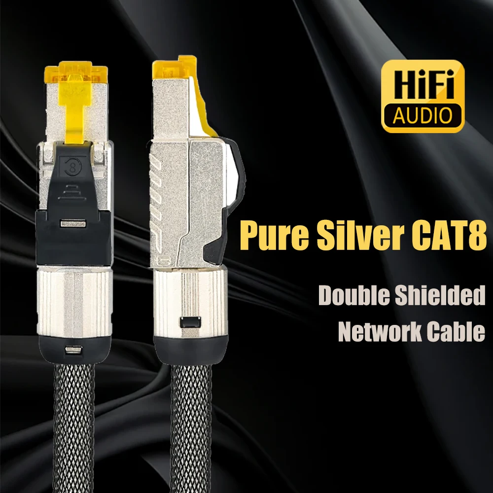 X420 CAT8 이더넷 케이블 40Gbps 2000MHz 이중 차폐 FEP 절연 RJ45 패치 코드(라우터 스위치 노트북용)