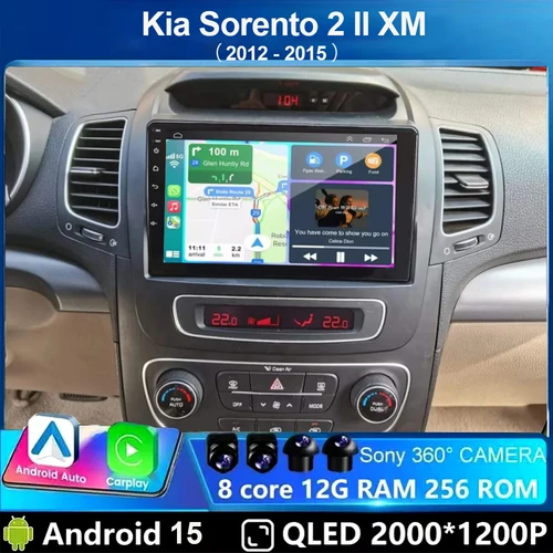 Android 15 Carplay Auto Radio reproductor Multimedia para Kia Sorento 2 II XM 2012 - 2015 DSP Autoradio GPS estéreo 2din unidad principal