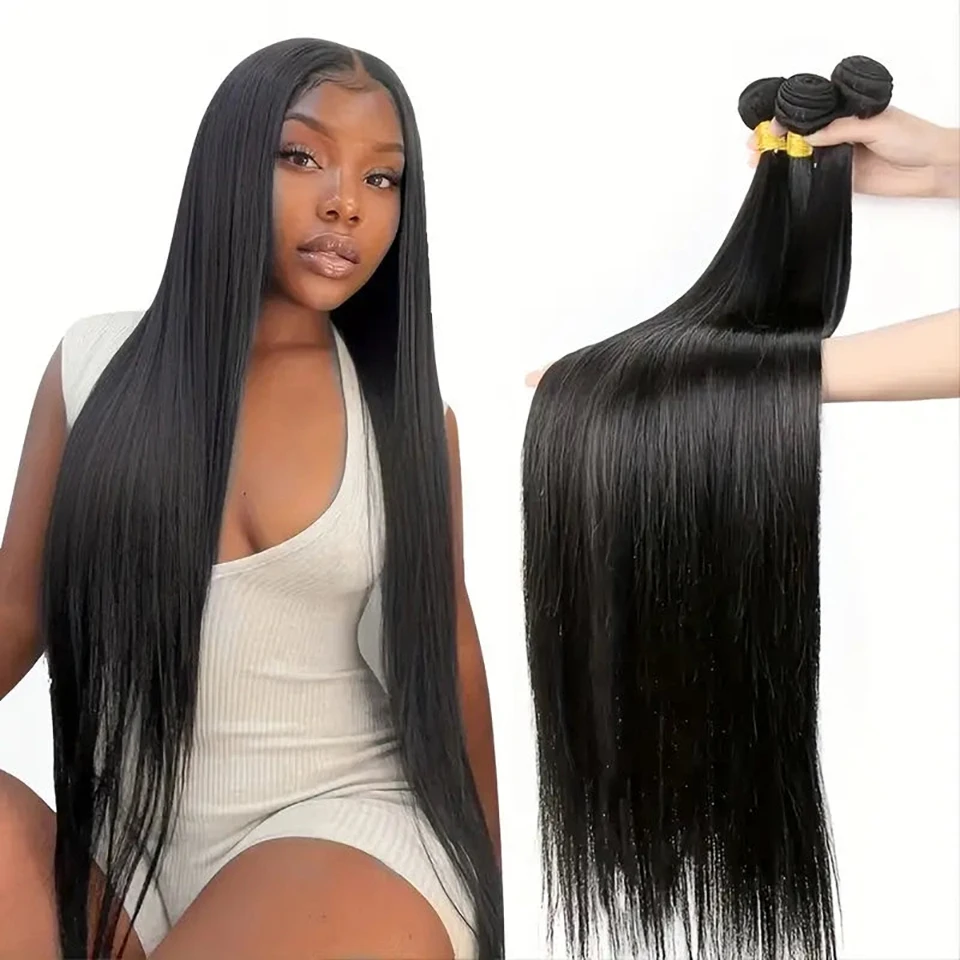 Raw Indian Human Hair Bundles Bone Straight Unprocessed Double Drawn Virgin Vietnamese Straight Hair Bundle Remy Hair Extensions