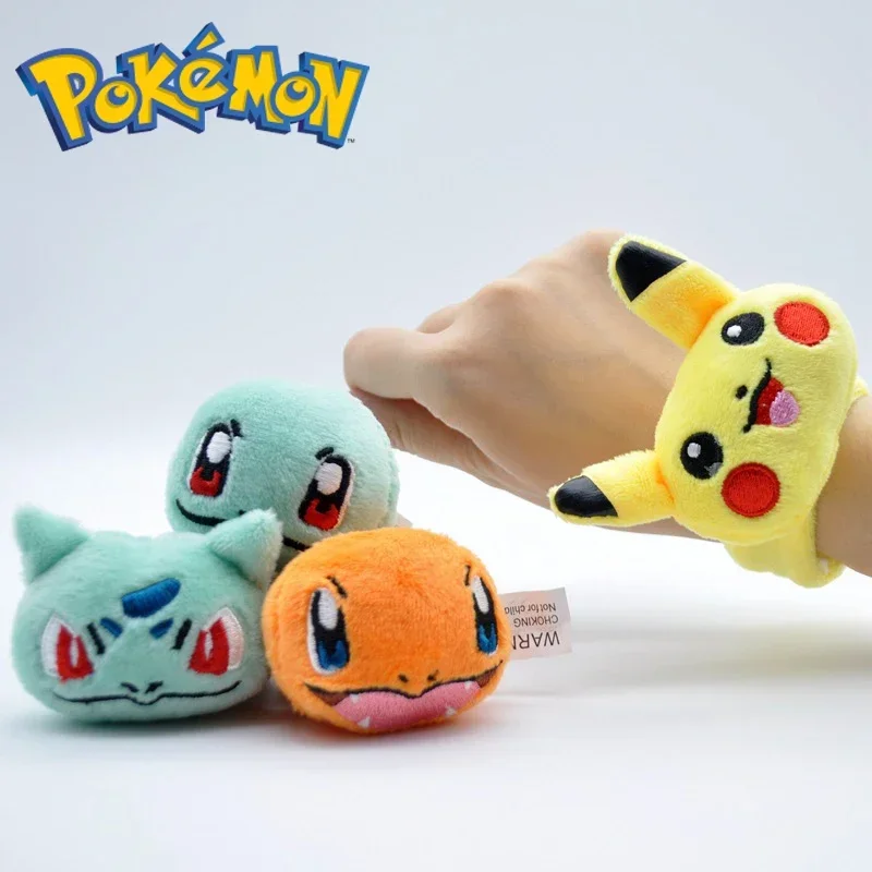 

Pokemon Pikachu Squirtle Bulbasau Charmander Papa Circle Slap Bracelet Plush PP Cotton Children Toy Bracelet Bracelet Party Gift