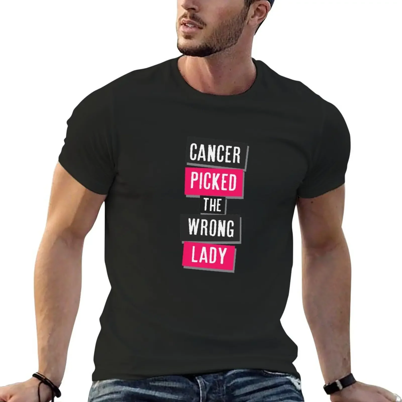 

Cancer Picked the Wrong Lady - Cancer Survivor Gifts T-Shirt cute tops cheap stuff anime t shirts boys whites shirts men