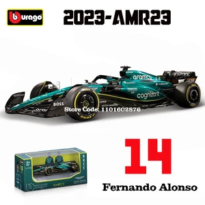 Bburago-Modell der Cast League, Sammelspielzeug, 1:43, F1, Aston Martin, Aramco, F1-Team, AMR23, 2023, #14, Alonso, #18 8 Hauptverkaufsautos Formel 1 - №4