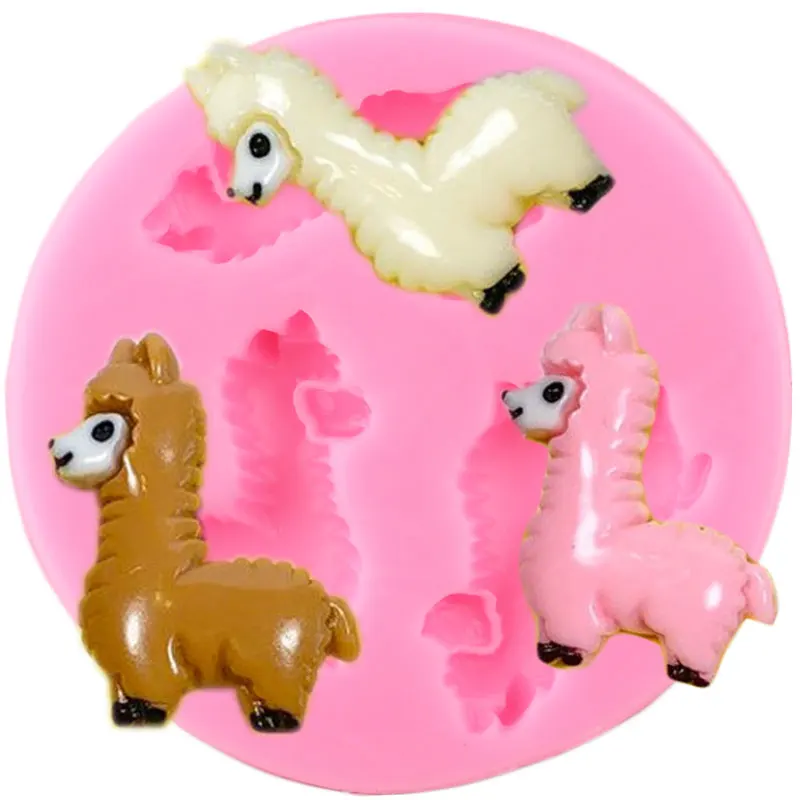 llama Alpaca Silicone Molds Sheep Cupcake Topper Fondant Cake Decorating Tools Candy Polymer Clay Chocolate Gumpaste Moulds