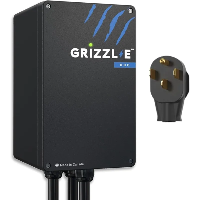 Grizzl-E Duo Level 2 Plug in EV Charger, Cabos Premium, até 40 Amp, 2 24 Pés