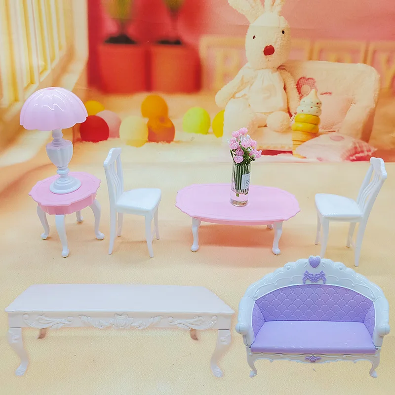 인형 집 장난감 액세서리 1/6 1/8 1/12 BJD 인형 가구 시뮬레이션 유럽 소파 의자 테이블 놀이 집 장난감 인형 용품