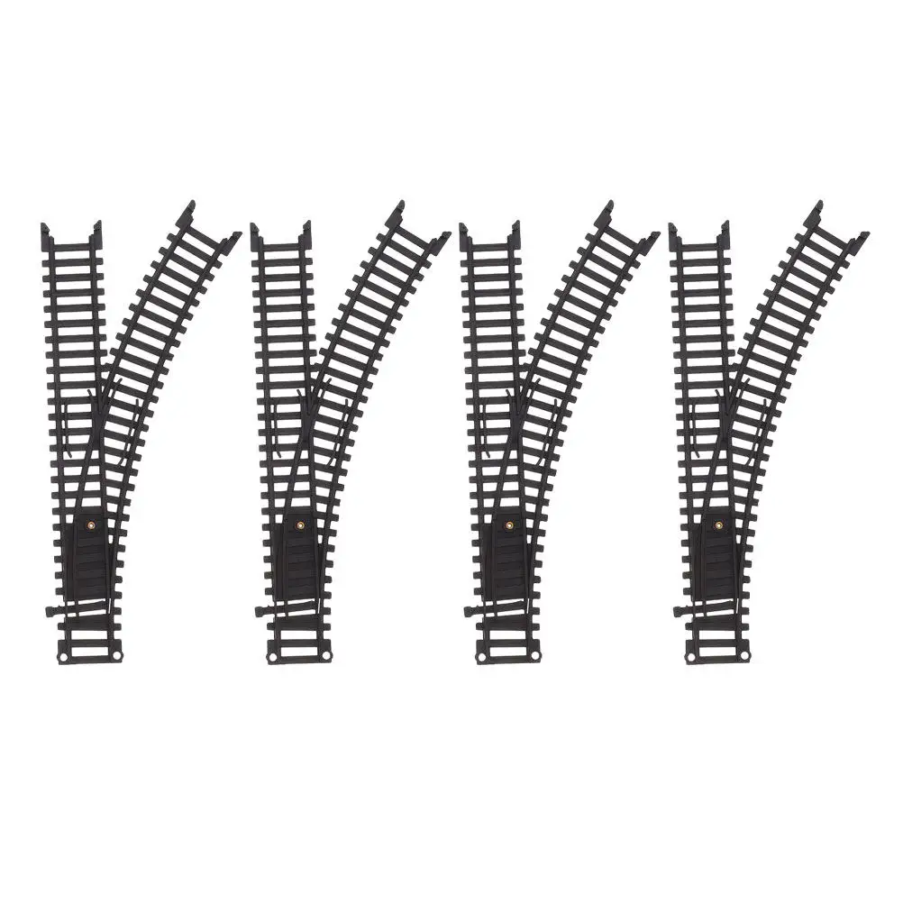 Electric Train Track Accessories Plastic Railway Rail Building For Kids High-Speed Locomotive Playset Black
