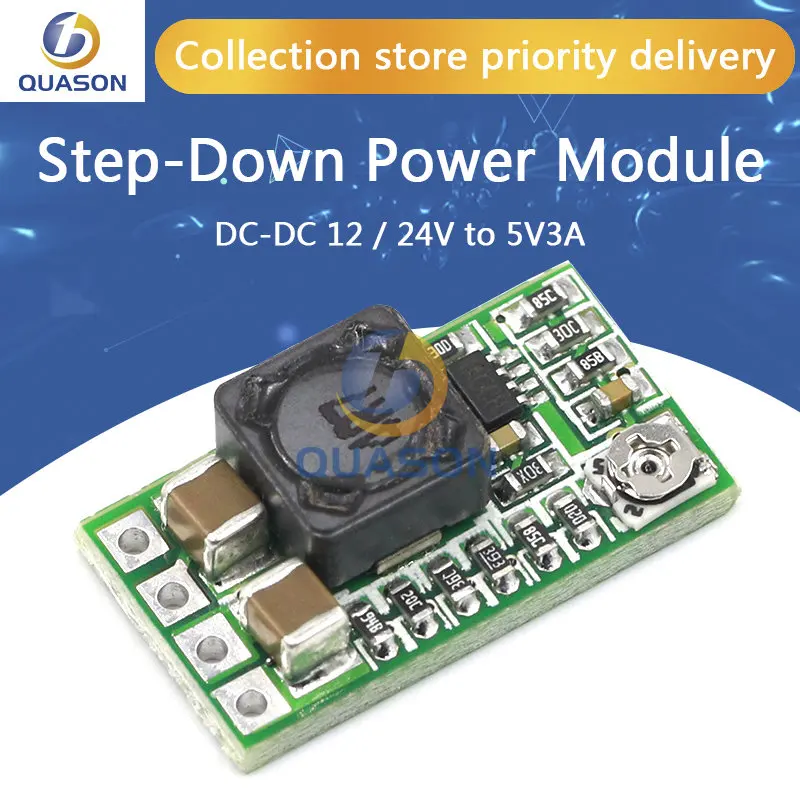 Mini DC-DC 12-24V To 5V 3A Step Down Power Supply Module Voltage Buck Converter Adjustable 97.5% 1.8V 2.5V 3.3V 5V 9V 12V