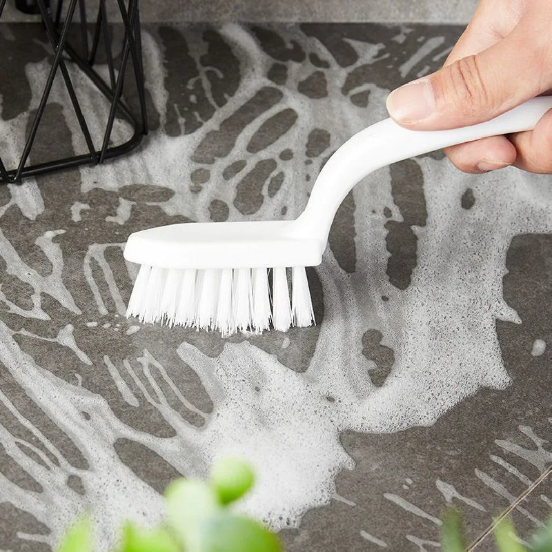 Bathroom Corner Cleaning Brush with Handle for Tile Grout Seams Crevices Dead Angles Shower Sink Toilet Cleaning Household Tools