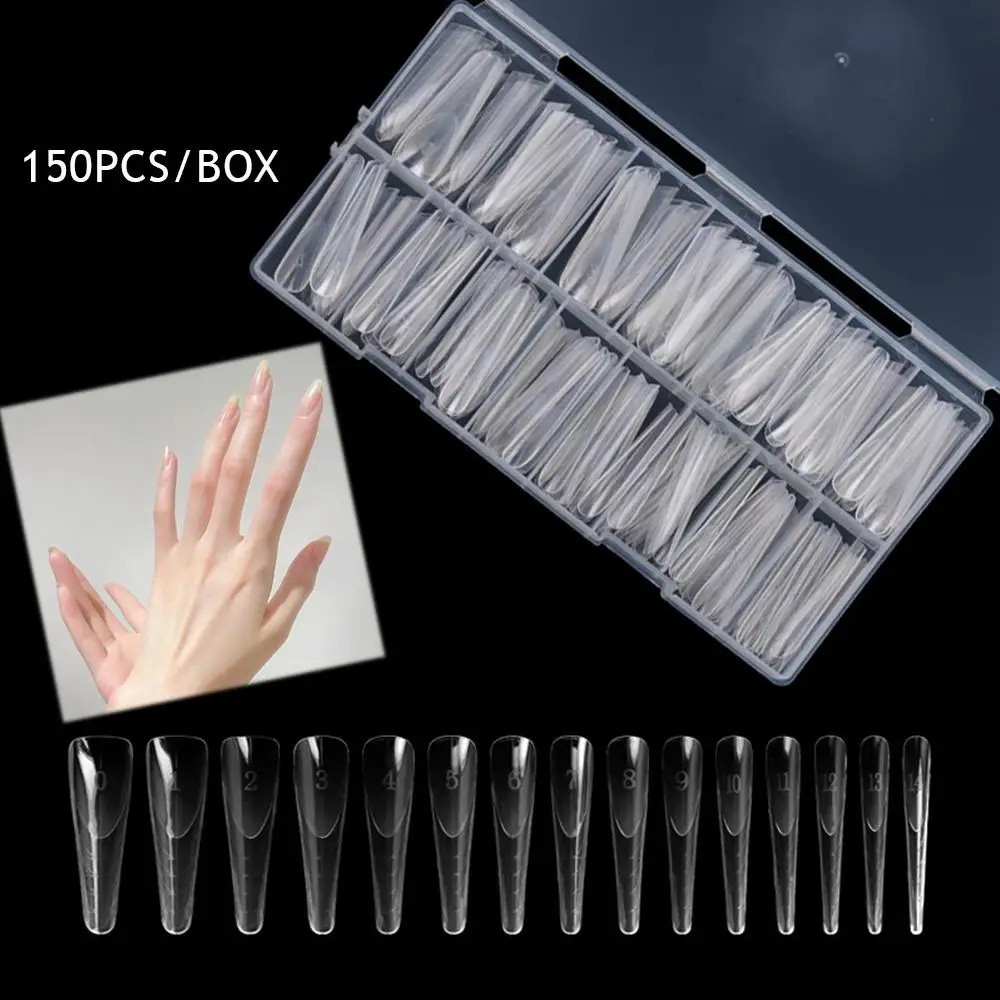 Nailpop 150pcs/box Gel X Nail Tips Medium Long Shape Almond/Square/Soft Gel Nail Tips False Nails Soak Off Easy Nail Extensions