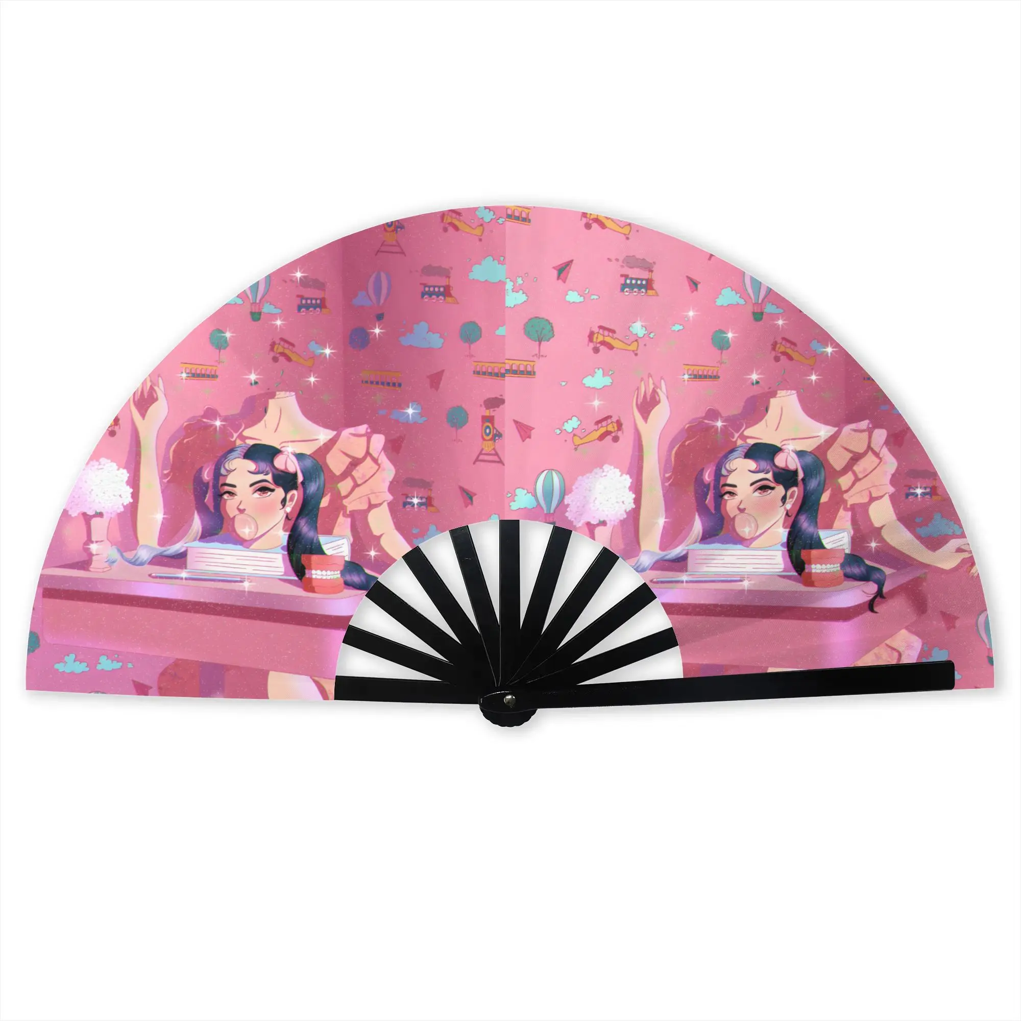 Custom Martinez Melanie  Promotional Gift Hand Fan Wedding  Durable Folding Fans Unique Bulk Pack Fan