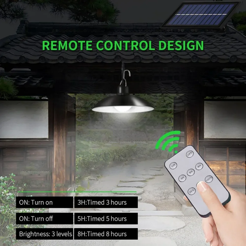 Split Solar Pendant Lamp Outdoor Indoor IP65 Waterproof LED Light with Remote Control Camping Garden Courtyard Linear Lighting