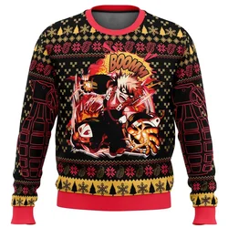 My Hero Academia Boku No Holiday Ugly Christmas Sweater Gift Santa Claus Pullover Men 3D Sweatshirt And Top Autumn And Winter