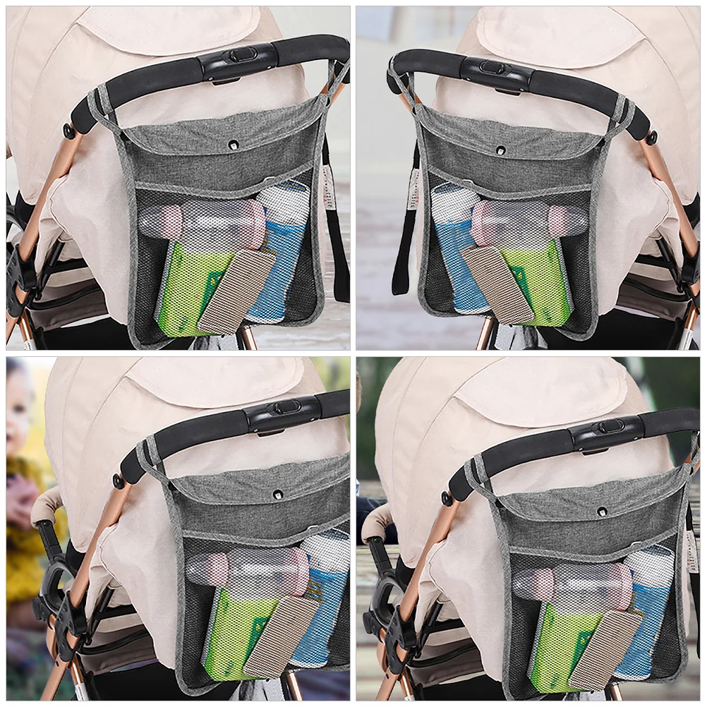 2 قطعة عربة طفل معلقة شبكة المنظم الجانب الرافعة حقيبة التخزين صافي حقيبة ل زجاجة الحفاضات زجاجة الحليب السفر أكياس عربة طفل