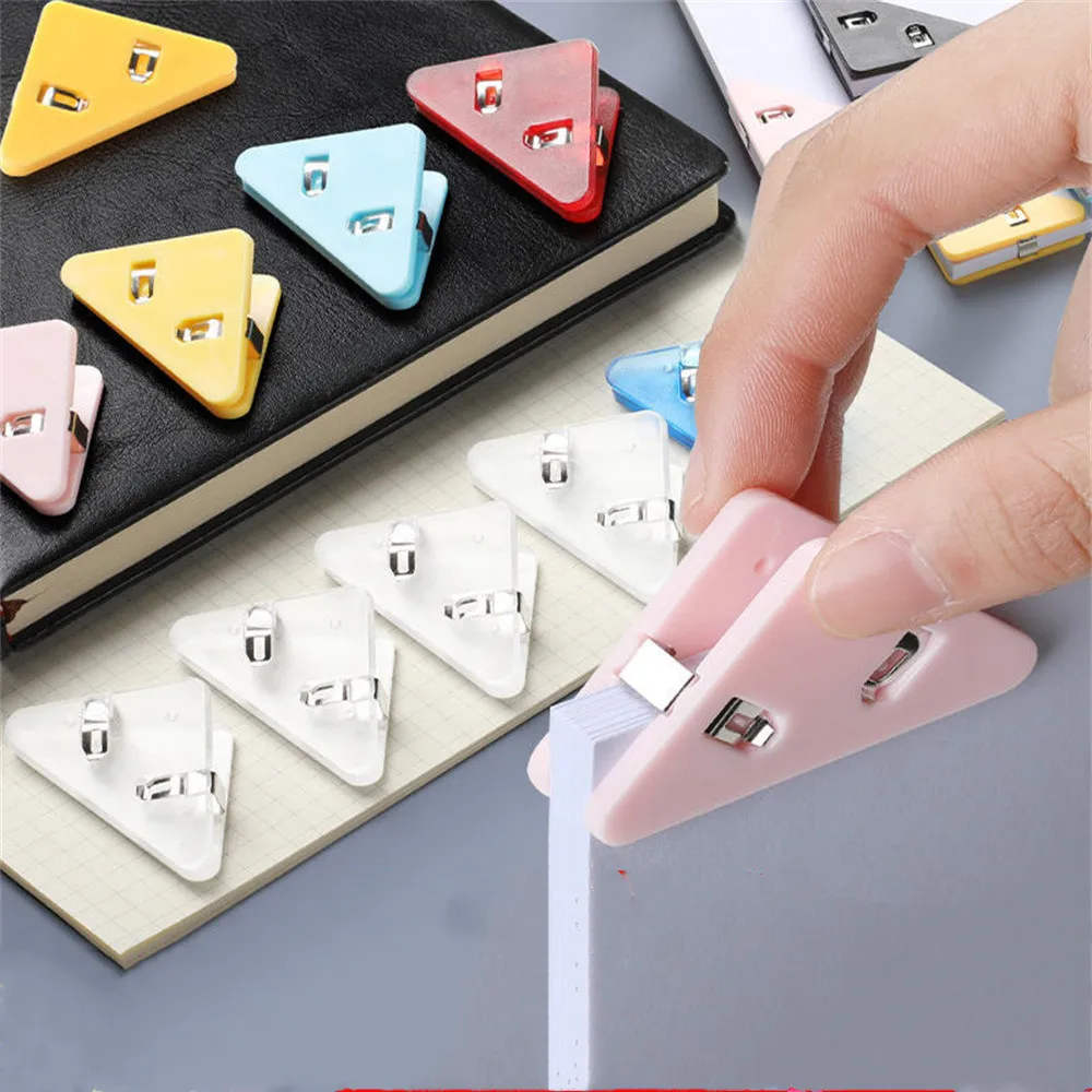 Multicolor Solid Color Mini Corner Clip Clear and Page Clips Paper Clip Students Clip File Index Photo Office School Supplies