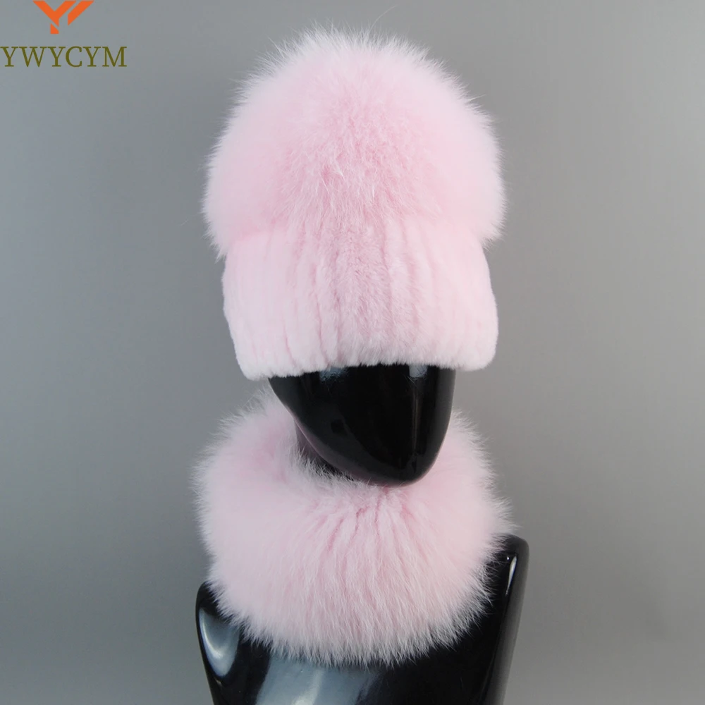 

2024 Hot Sale Winter Soft Warm Women Real Rex Rabbit Fur Scarf Hat Warm Real Fox Fur Cap Ring Shawl Natural Fox Fur Scarves Hats