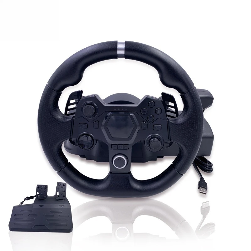 7-In-1 Racing Steering Wheel for PC PS3 PS4 Xbox One Xbox 360 Switch, Gaming Driving Controller