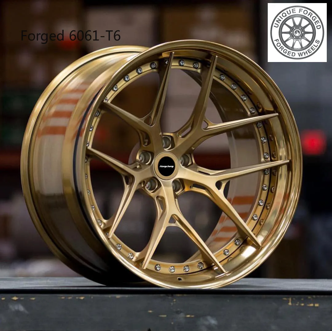 

2026 New 2 Piece Forged Alloy Gold Colored Wheel Rims 18-20 Inch Premium Performance Aluminum Rims