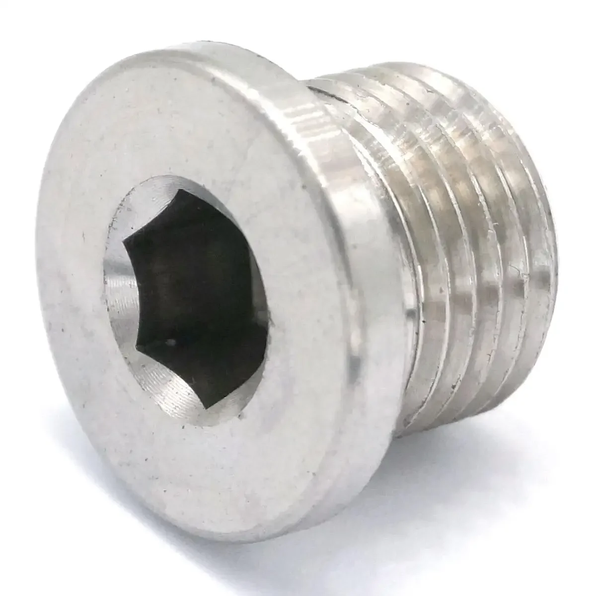 

M16x1.5mm Male SS304 Stainless Steel Countersunk End Plug With Flange Internal Hex Head Socket Pipe Fitting