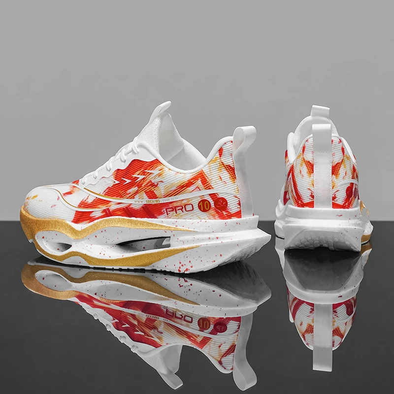 Herren-Freizeitsportschuhe mit Carbonplatte zur Laufunterstützung, atmungsaktivem Mesh, bequemen, niedrigen Schnürschuhen für Trailrunning, Zero-Drop-Sohle, langsamem Rückprall, rutschfest, geeignet für Fitnessstudio, Jogging und Camping. – Detail 6