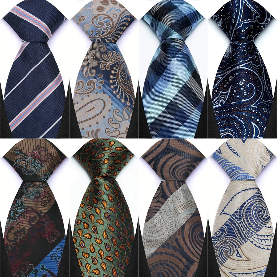 Neue Herren-Krawatte, klassisch, kariert, Paisley, einfarbig, 8 cm, Jacquard-gewebte Krawatte, Zubehör, Alltagskleidung, Krawatte, Hochzeit, Party, Geschenk