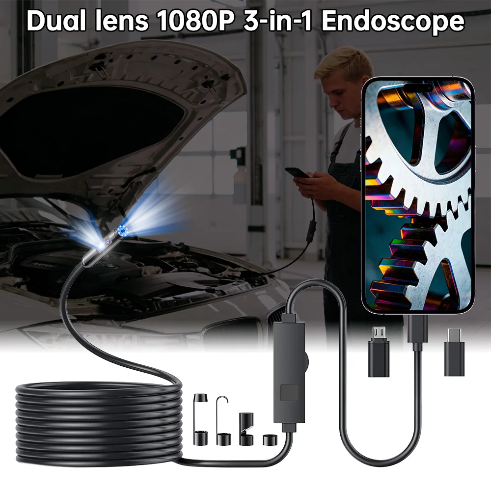 

Mini Inspection Camera for IOS iphone Android Endoscope Camera Micro USB/Type-C/IOS Waterproof for Pipeline Borescope YP105