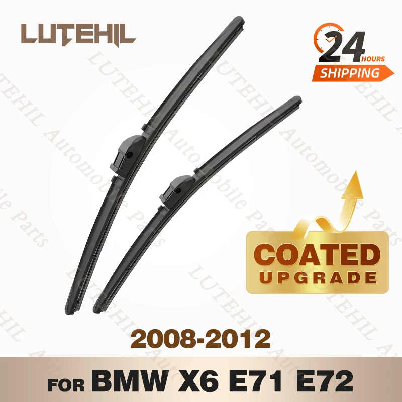 

LUTEHIL's Silicone Front Wiper Set For BMW X6 E71 E72 2008 - 2012 2009 2010 2011 coated windshield wiper blade 24"+20"