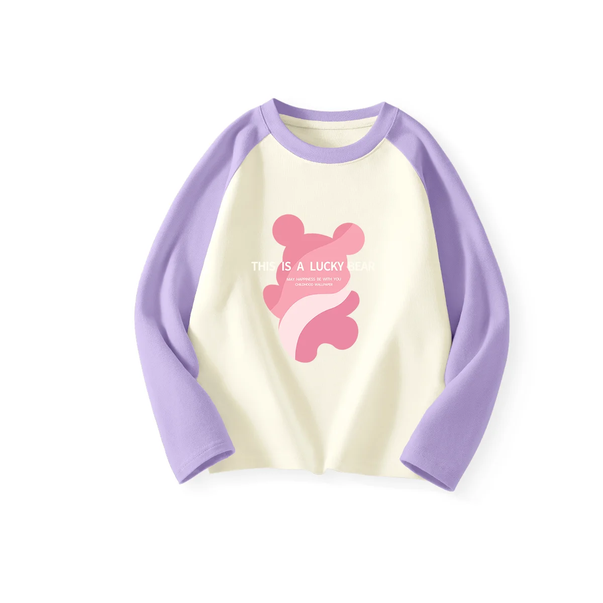 Liuyu-Camisa de Bottoming de algodão infantil, design de urso, blusa de manga comprida, costurada com ombro, meninos e meninas, outono