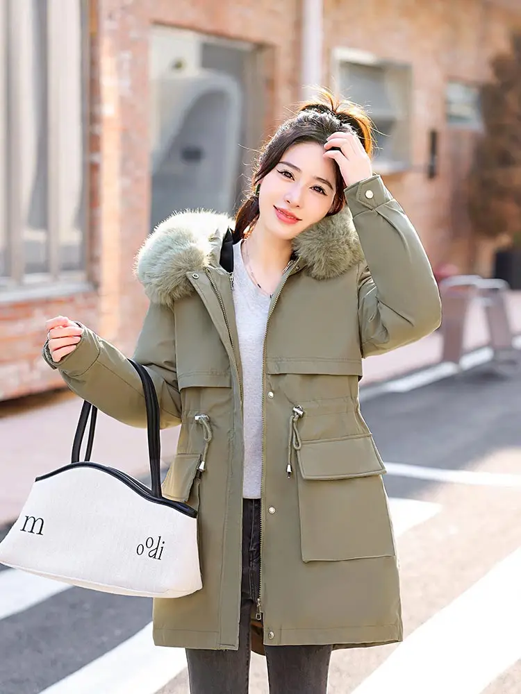 Vielleicht -30 Degrees Snow Wear Medium Long Parkas Winter Jacket Women Removable Lining Hooded Clothes Female Winter Coat Women