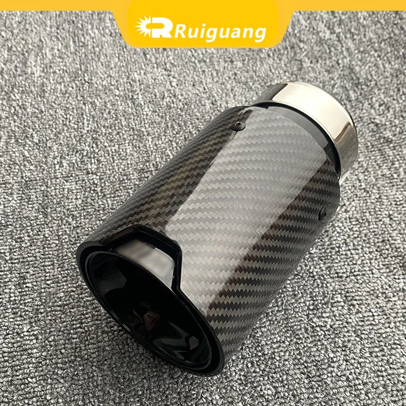 1PCS Exhaust Tip car accessories Carbon Fiber nozzles pipe for BMW Modify stainless Muffler Tail Tips Upgrade blue black silver