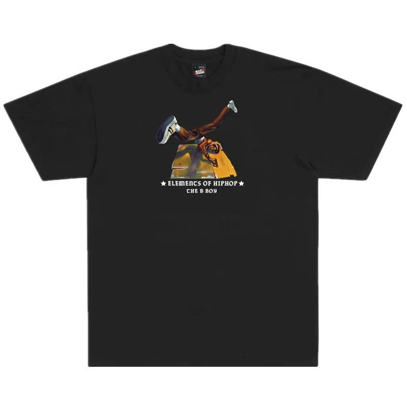 Tribute OLDSCHOOL BBOY Old School Vintage Element Street Dance T-shirt a maniche corte in cotone con stampa
