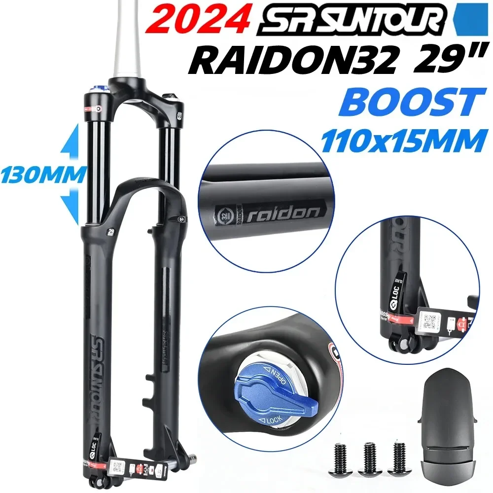 SR SUNTOUR RAIDON MTB BOOST Suspension Fork 110x15mm 27.5er/29 inch Mountain Bike Air Damping Remote Forks Travel 120mm/160mm