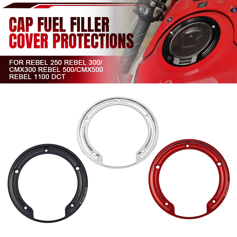 

For Honda Rebel 250 Rebel 300/CMX300 Rebel 500/CMX500 Rebel 1100 DCT Motorcycle Fuel Tank Cap Decorative Gasket Protective Cover