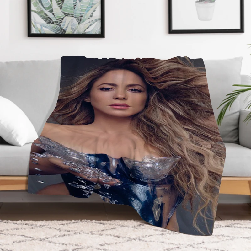 Singer Famous Shakira Throw Thick and Warm Fleece Blanket for Winter Plead Cover King Lid Catnap Plaid Blankets Downy Throwing