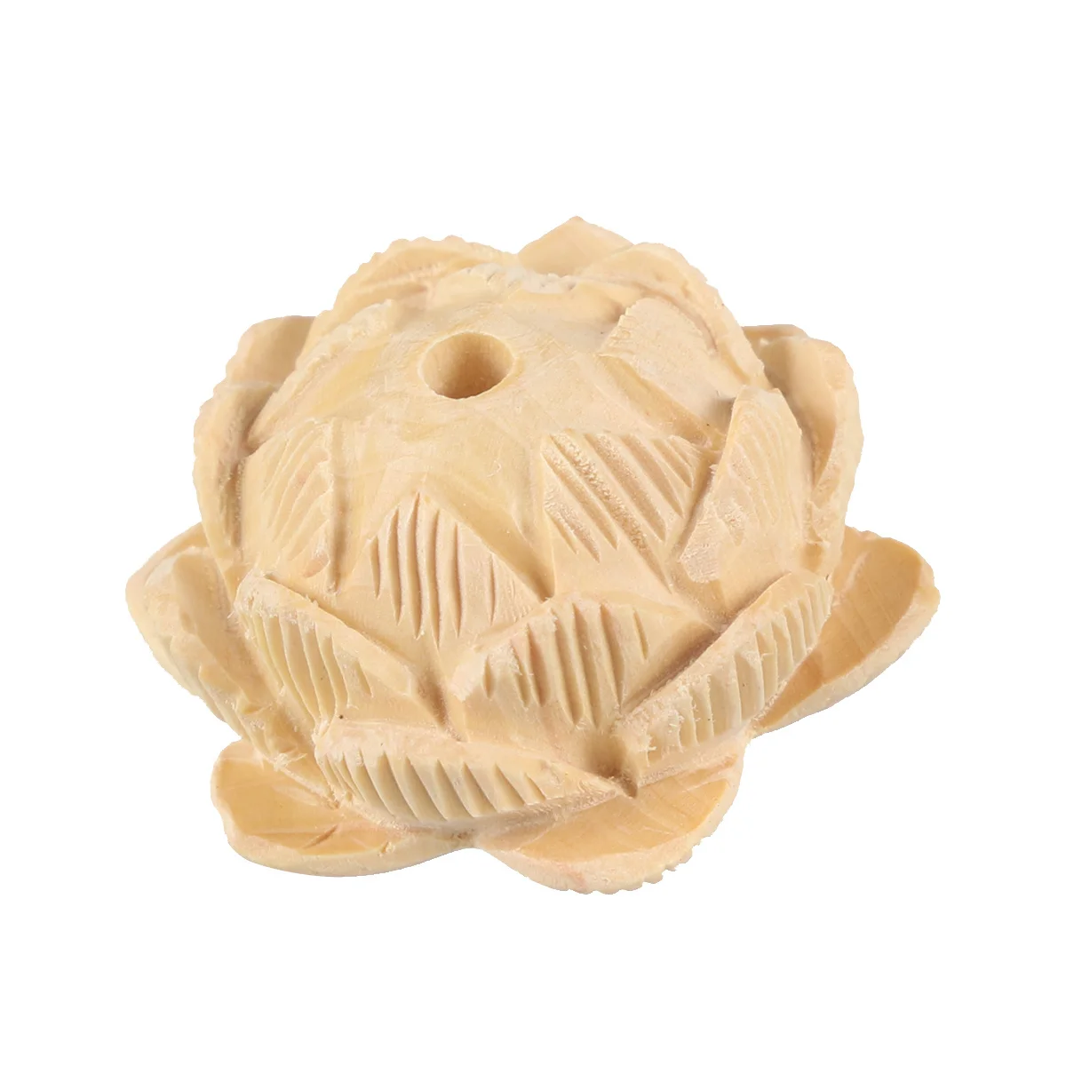 

Three-Dimensional Hand Carved Boxwood Lotus Flower Wooden Pendant Charm DIY Jewelry Making Accessories for Necklace Bracelet