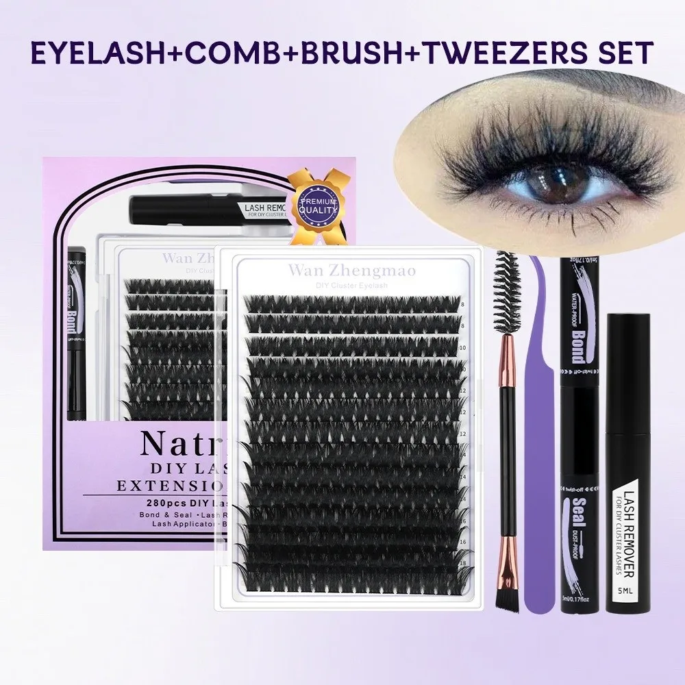 Long Lasting 8-18mm Length False Eyelashes Bond and Seal Natural Look 3D Faux Mink Lash Wispy Style Cluster Design Fake Eyelash