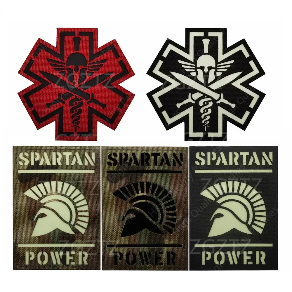 Spartan Armor Warrior Helmet Patch Full Embroidery Tactical Chapter DIY Badge Hook and Loop Clothes Sticker