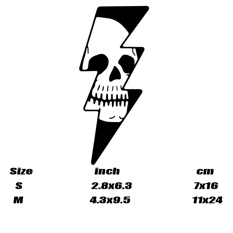 SKULL lightning Easy to apply Stickers cool creative with high quality sticker for cars trucks motorcycles laptops